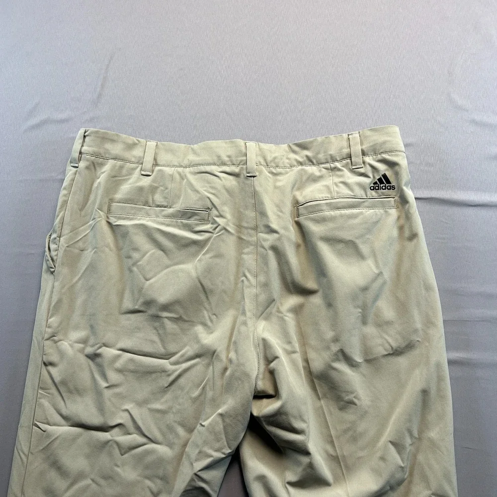 Adidas Pants Mens 38X30 Beige Stretch Mid Rise Straight Leg Golf Performance